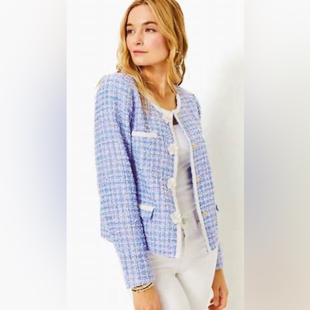 Lilly Pulitzer NWT Jaden Jacket size 6 in Lark Lilac Swirl Boucle